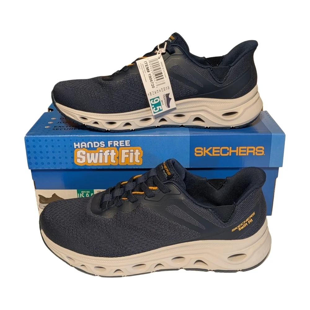 Skechers Men's Navy and Tan Athletic Sneakers